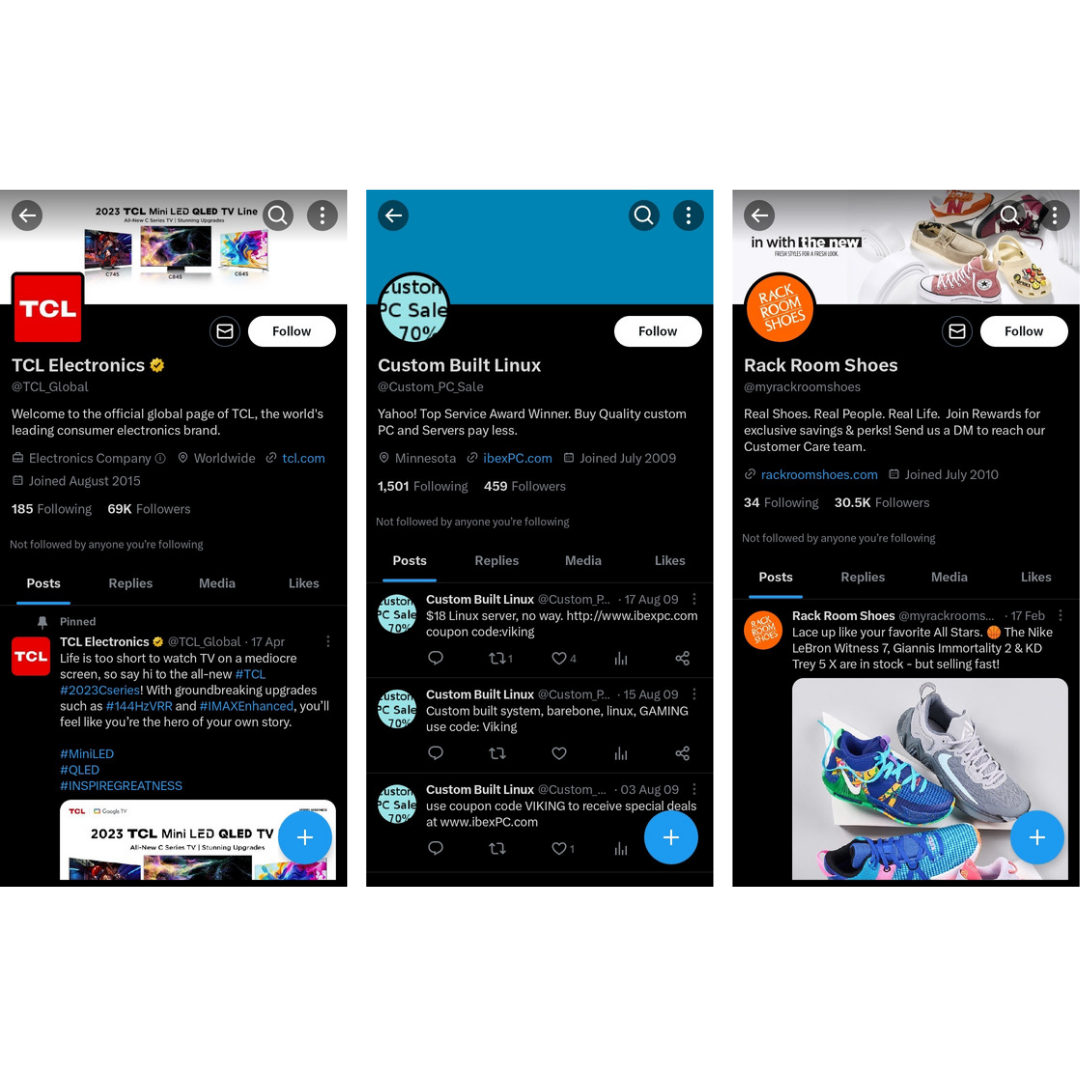 Twitter (X) interface example